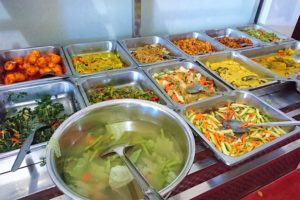 Large selection of changing dishes at all-you-can-eat buffet at Goyang Lidah 2